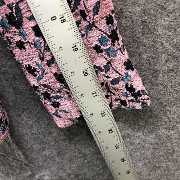 Zadig & Voltaire Pink Floral Blazer Womens 34 (2) Textured Velvet One Button - Picture 14 of 15